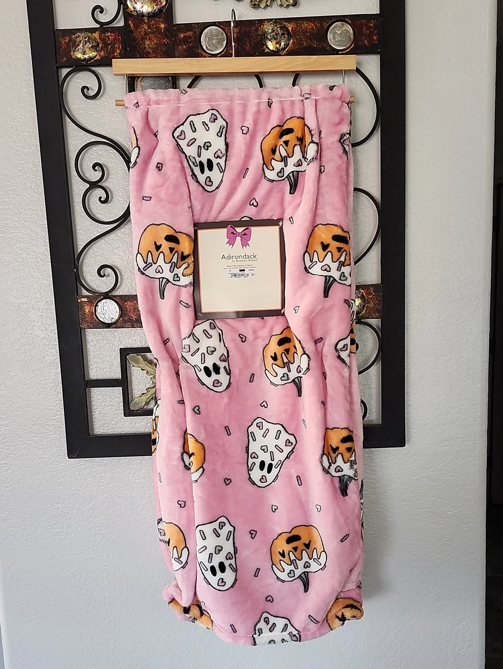 Pink Halloween Pumpkin & Ghost Sprinkles Blanket Oversized Throw